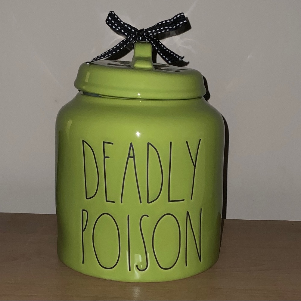 Rae Dunn DEADLY POISON Green Canister